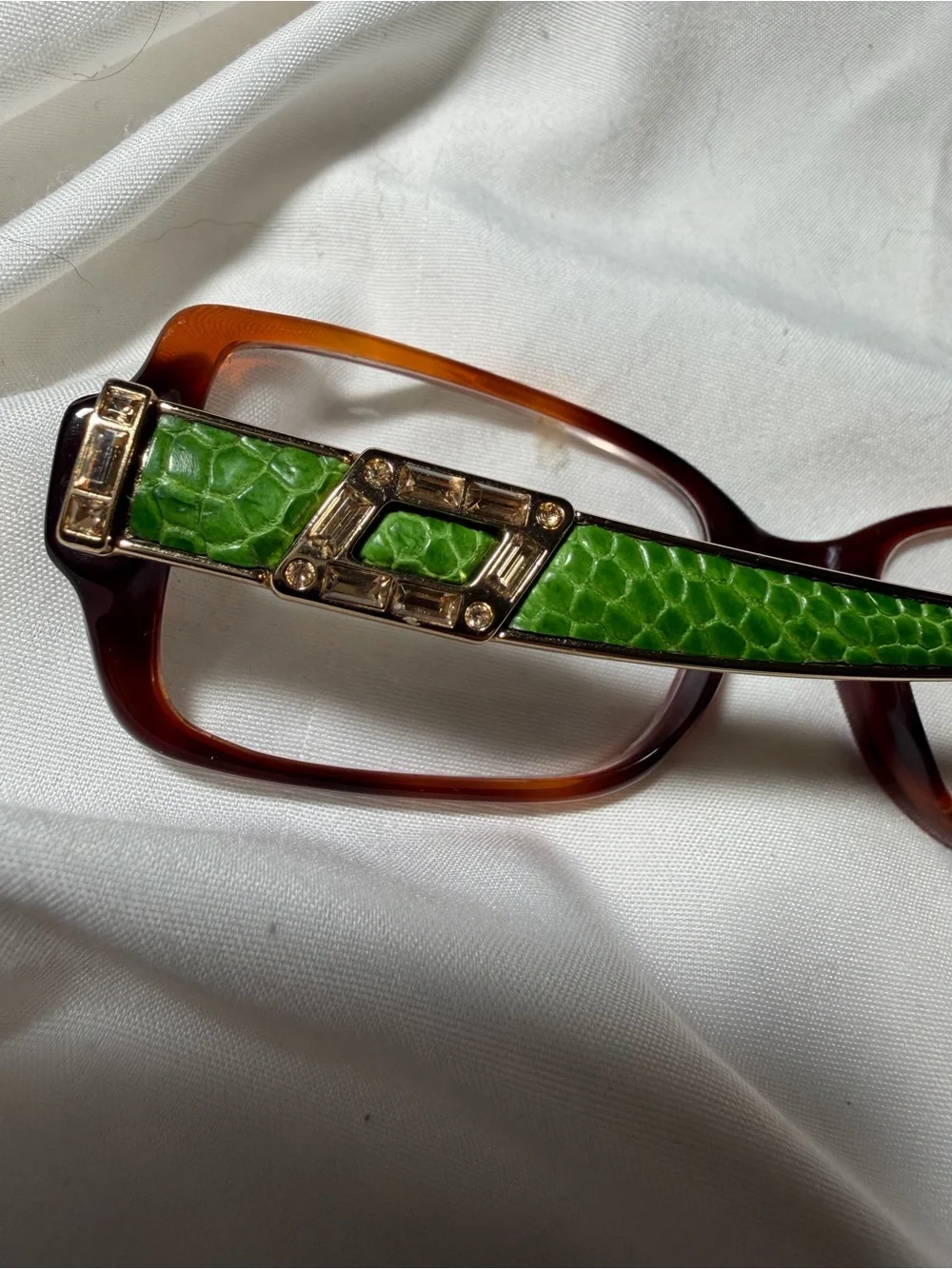 Judith Leiber Rare eyeglass frames lizard crystals